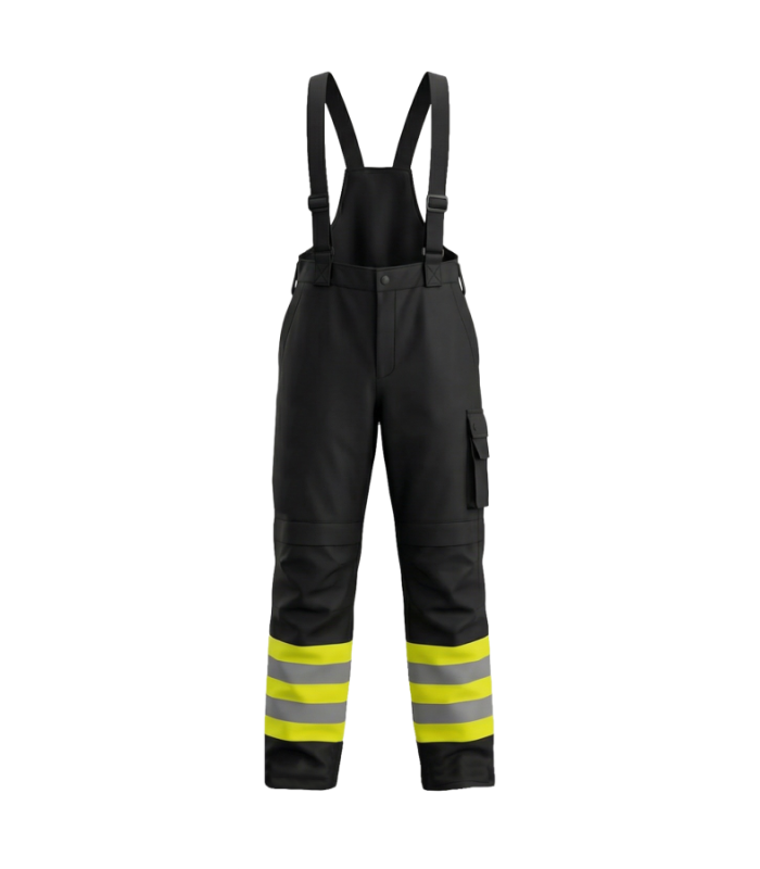 BoSafety GALAXY talvepüksid traksidega Hi-Vis kl.1 must/kollane