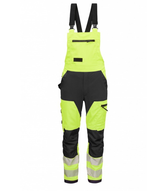 BoSafety MASHUP traksipüksid elastsete paneelidega Hi-Vis kl.2 kollane/must
