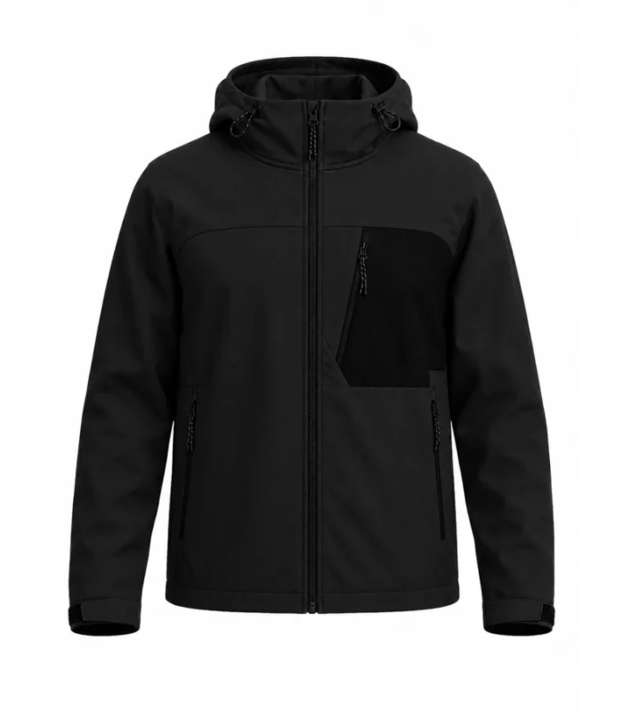 BoSafety LIMA Softshell jope kapuutsiga must