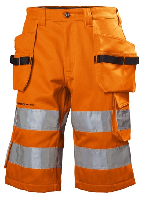 Helly Hansen ALNA lühikesed püksid ripptaskutega HI VIS kl.2 oranž/must