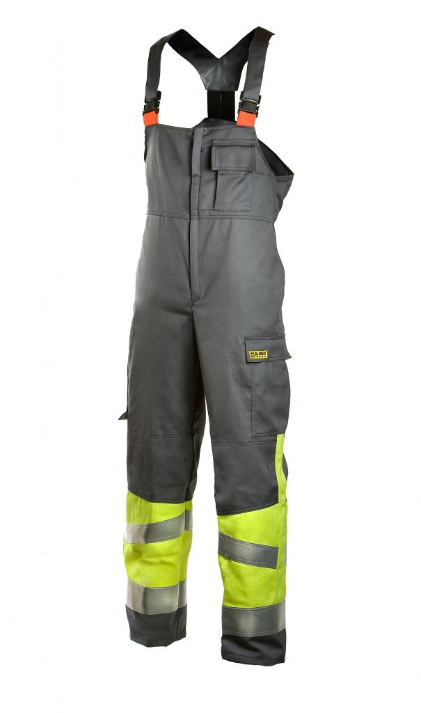 Dimex sädemekindlad traksipüksid HI-VIS kollane/hall kl.1 elektrikule/keevitajale