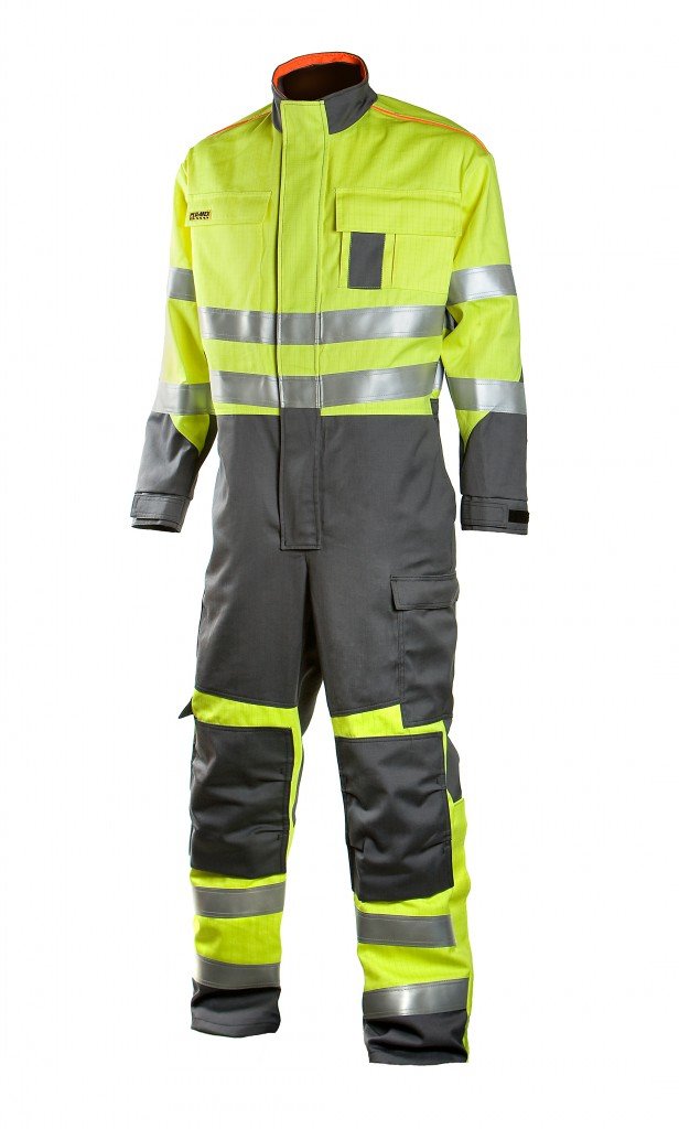 Dimex sädemekindel kombinesoon HI-VIS kollane/hall kl.3 elektrikule/keevitajale