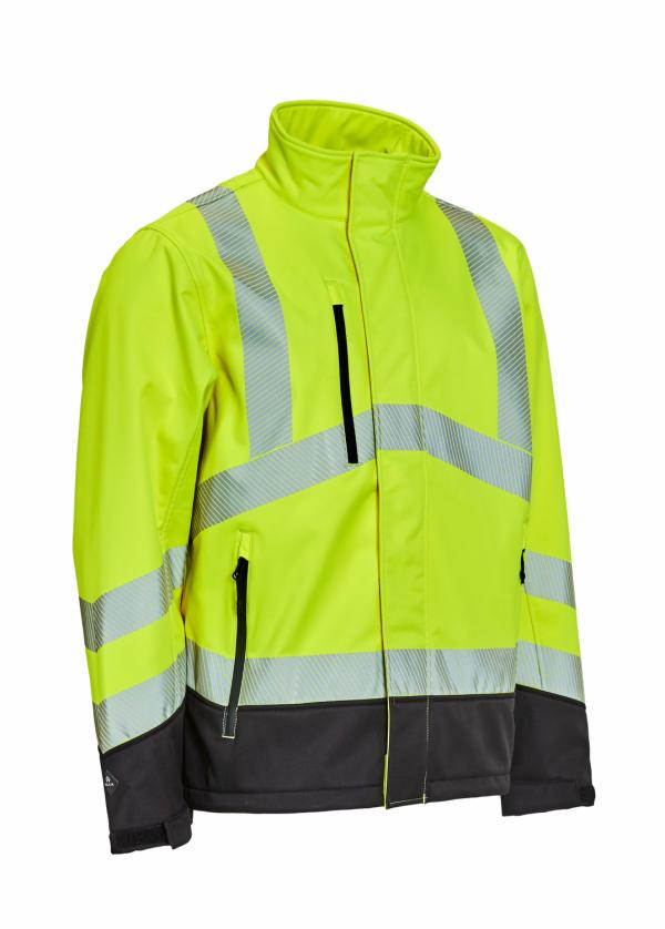 ELKA Visible Xtreme HI-Vis Softshell jakk, kollane/must