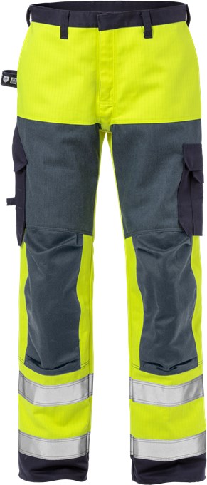 Fristads FLAME 2585 FLAM CORE Multinorm Hi-Vis püksid kl2 kollane/tumesinine