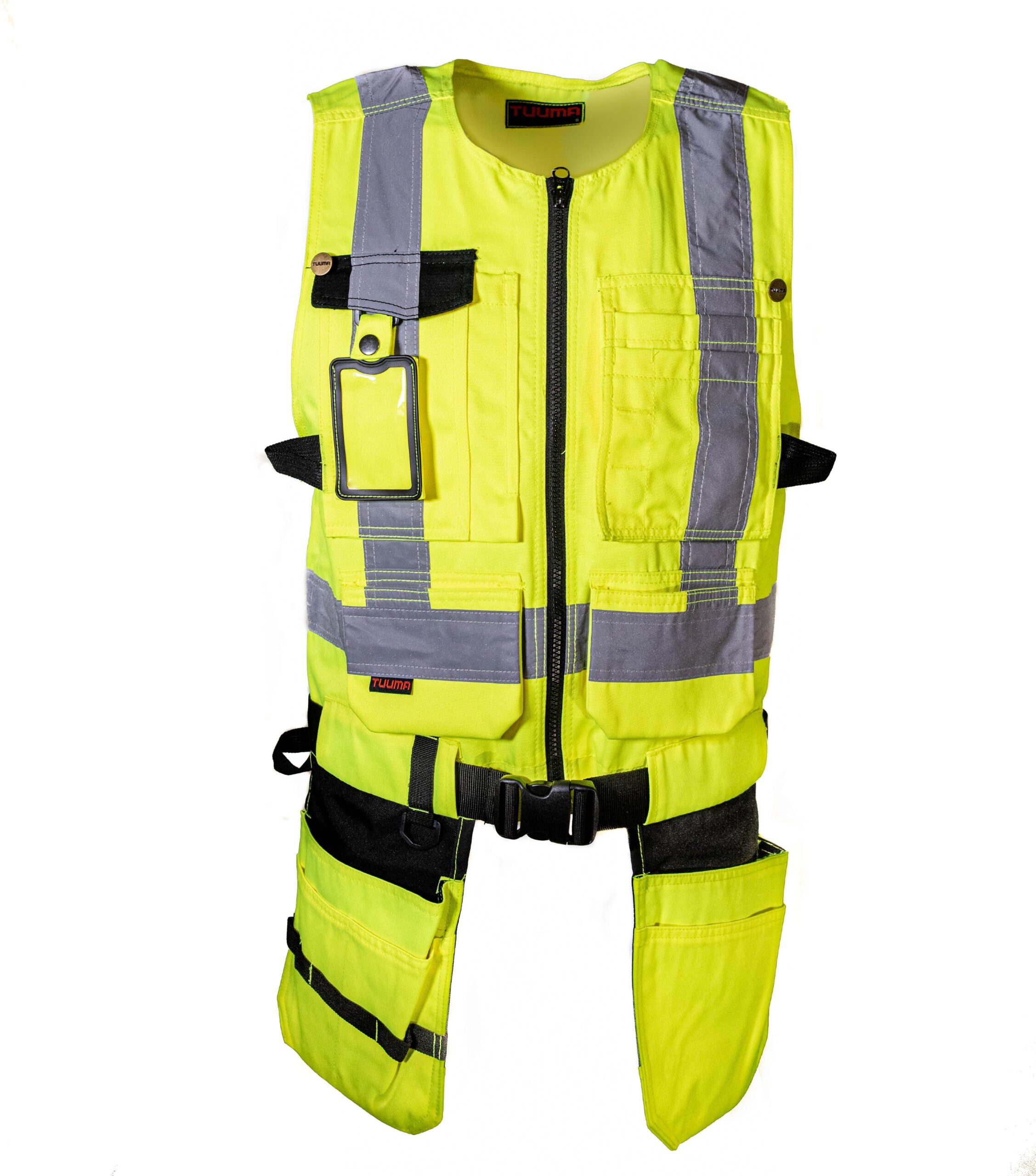 Tuuma ripptaskutega töövest Hi-Vis kl.2 kollane