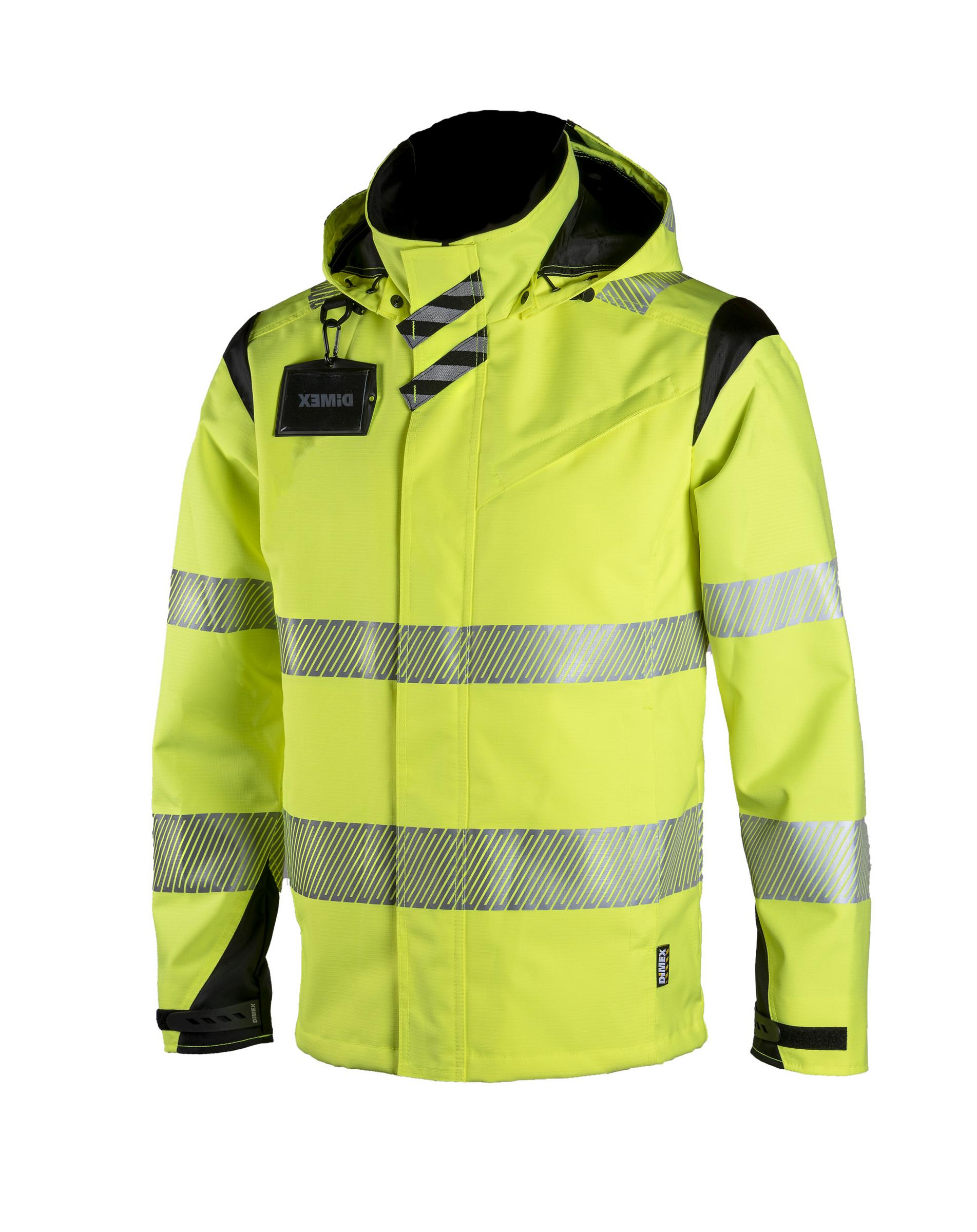 Dimex kapuutsiga koorikjope Hi-Vis kollane/must kl.3