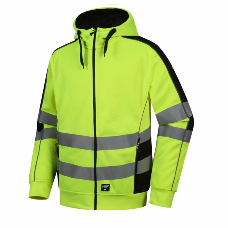 Pesso kapuutsi ja pika lukuga pusa HI-VIS kl.2 kollane