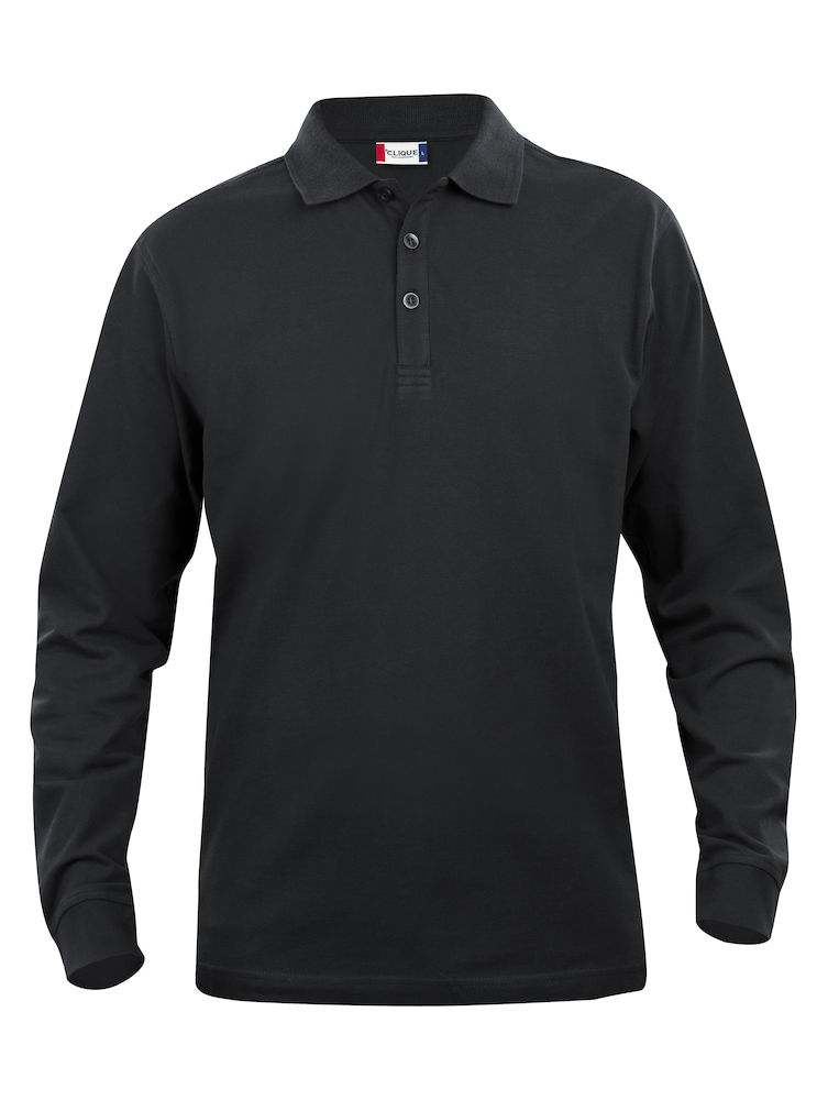 Clique Classic Lincoln L/S, pika varrukaga polo, must