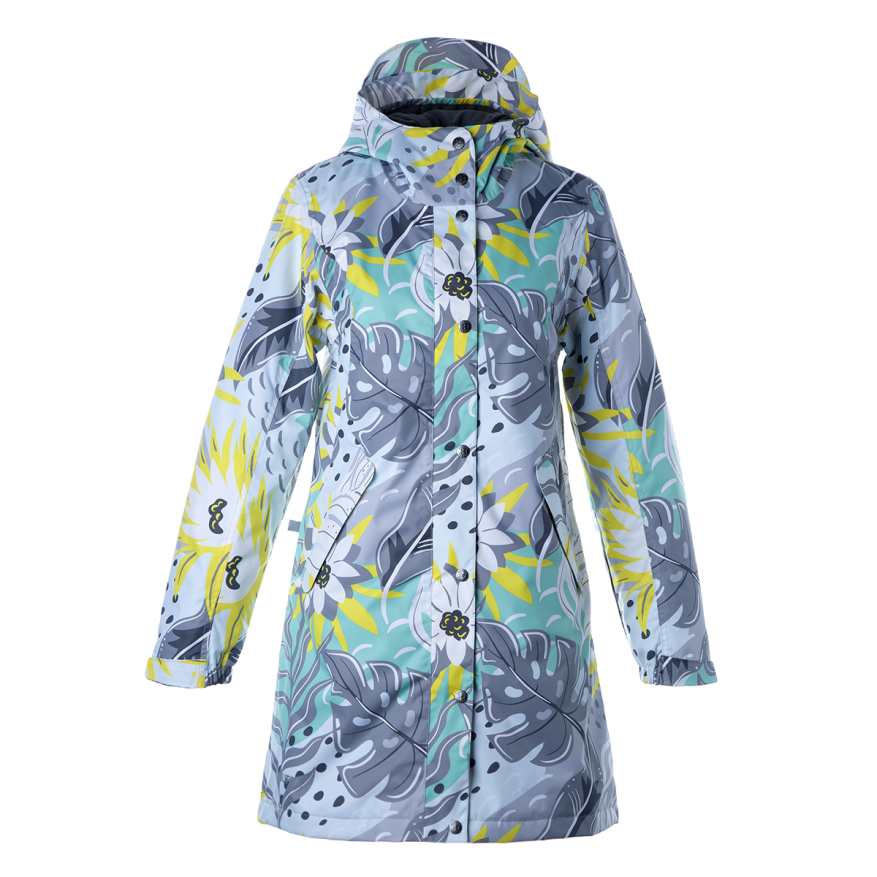 Huppa JANELLE 1 naiste parka kevad-sügis 40g, helehall mustriga