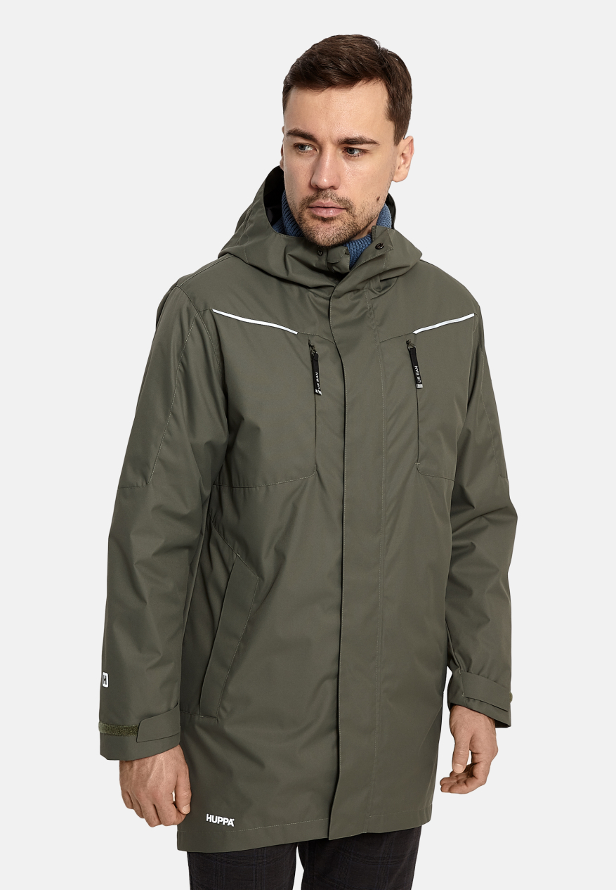 Huppa DUSTIN meeste parka tumeroheline