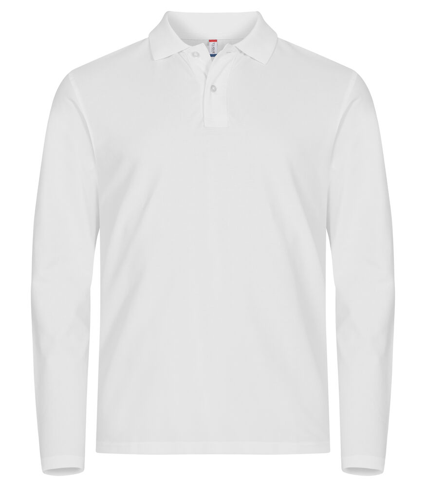Clique Stretch Premium pikkade varrukatega polo valge