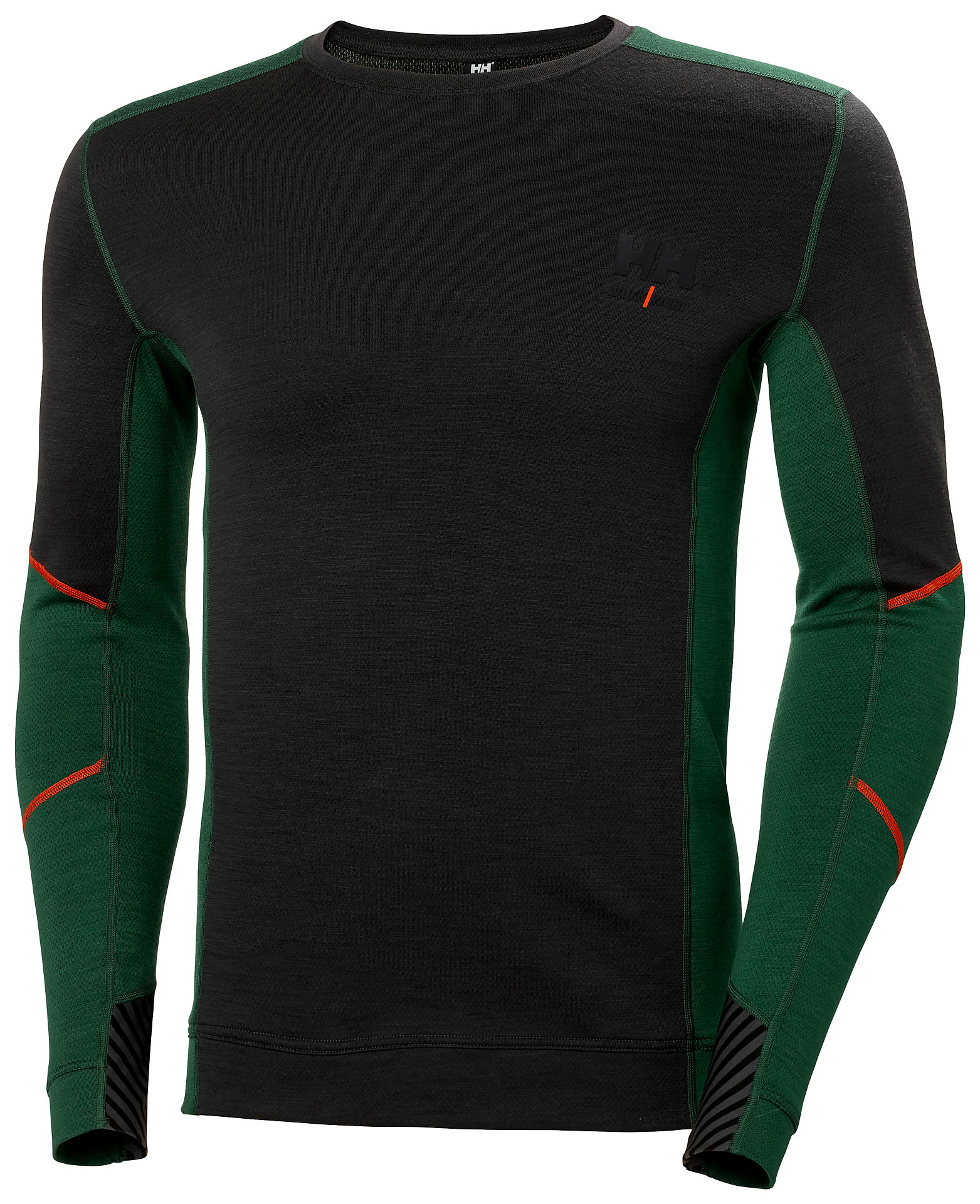Helly Hansen LIFA MERINO Crewneck termosärk roheline/must