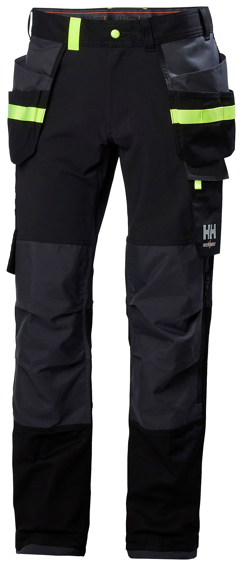 Helly Hansen OXFORD 4X Constrution ripptaskutega püksid must/tumehall/kollane