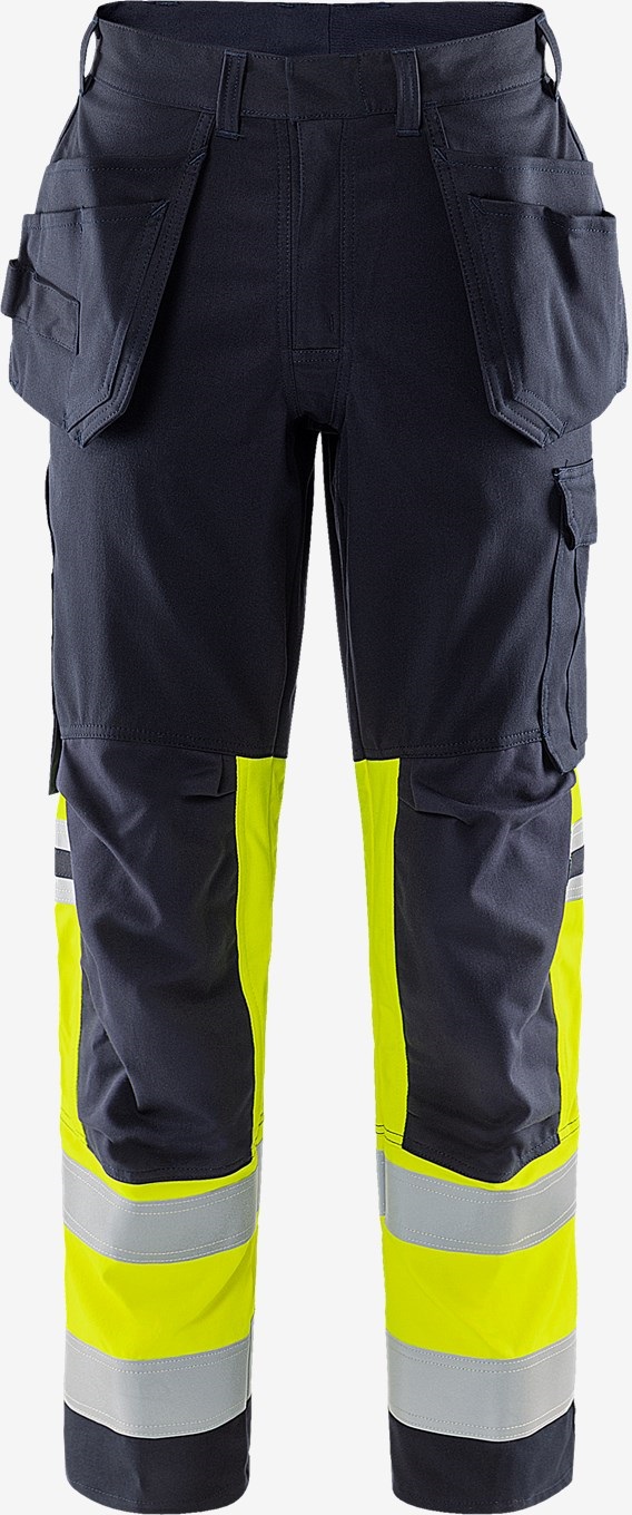 Fristads FLAMESTAT 2163 ATHF stretšpüksid HI-VIS kl1 kollane/tumesinine